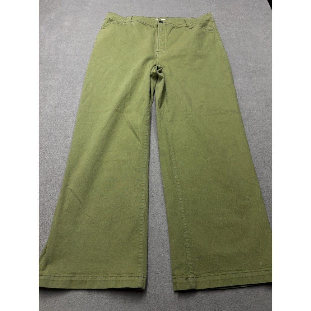 Madewell Emmett Wide-Leg Pants Olive Green High Rise Size 33